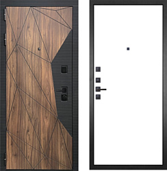 Двери Гранит Континент 003 207x96 (коричневый/белый, левый)