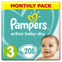 Pampers Active Baby-Dry 3 Midi (208 шт)