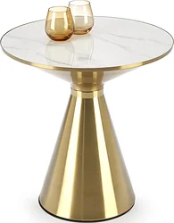 Журнальный столик Halmar Tribeca (белый мрамор/золотой)