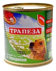Трапеза (0.75 кг) 1 шт. Консервы для собак с говядиной