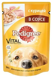 Pedigree (0.1 кг) Для взрослых собак всех пород с курицей в соусе
