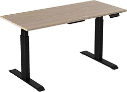 Стол для работы стоя WellDesk WDЕ Uplift 1395x800х28 (черный/ясень шимо)