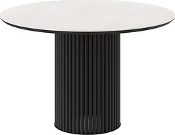 Кухонный стол Мамадома Askar round-116 d116 (krater perla premium cer/черный)