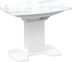 Кухонный стол Трия Портофино СМ(ТД)-105.01.11(1) (белый глянец/стекло белый мрамор)