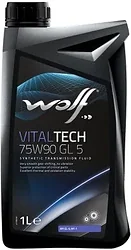 Трансмиссионное масло Wolf VitalTech 75W-90 GL 5 1л Трансмиссионное масло Wolf VitalTech 75W-90 GL 5 1л