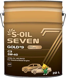 Моторное масло S-OIL SEVEN GOLD #9 C3 5W-40 20л