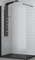 Душевая перегородка RGW WA-010B 80 (черный/прозрачное стекло)