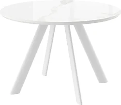 Кухонный стол Мамадома Rondy-116 d116 (patagonoa bianco gloss premium cer/белый)