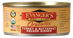 Evanger's Organic Turkey & Butternut Squash Dinner консервы для кошек (0.156 кг) 3 шт.