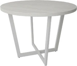 Кухонный стол Дабер 010 С10.10.1.10 (опора металл белый/древесина белая)