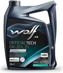 Моторное масло Wolf OfficialTech 0W-20 IL D1 5л