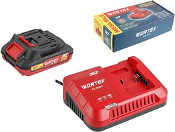 Аккумулятор с зарядным устройством Wortex 2329017 (18В/2 Ah + 18В) Аккумулятор с зарядным устройством Wortex 2329017 (18В/2 Ah + 18В)