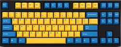 Leopold FC750R PD yellow/blue, Cherry MX Blue (без кириллицы)