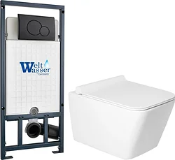 Унитаз Saniteco KW-9004W в комплекте с инсталляцией + Marberg 507 RD MT-BL + Marberg 507 Унитаз Saniteco KW-9004W в комплекте с инсталляцией + Marberg 507 RD MT-BL + Marberg 507