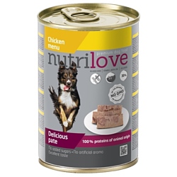 Nutrilove (0.4 кг) 1 шт. Dogs - Delicious pate - Chicken menu