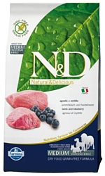 Farmina (2.5 кг) N&D Grain-Free Canine Lamb & Blueberry Adult Medium