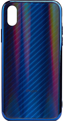 EXPERTS Aurora Glass для Apple iPhone XS Max с LOGO (синий)