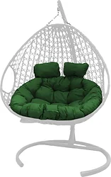 M-Group Для двоих Люкс 11510104 (белый ротанг/зеленая подушка)