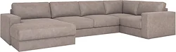 П-образный Rivalli Дискавери + оттоманка левая + угловая секция + кресло секц. (Tango Light)