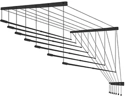 Сушилка для белья Comfort Alumin Потолочная 7 прутьев Black Style Telescop 140-250 см (алюминий)