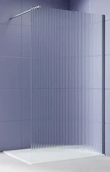 Душевая перегородка Aquatek Walk in с держателем 90x200 AQ.WI.090.2GM (оружейная сталь/прозрачное рифленое)