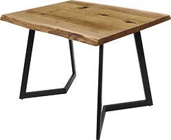 Кухонный стол Buro7 Уиллис 110 (с обзолом и сучками, дуб натуральный/черный)