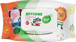 Салфетки влажные Свежая Нота Детские с алоэ и витамином Е, 120 шт Салфетки влажные Свежая Нота Детские с алоэ и витамином Е, 120 шт