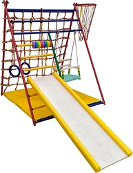 Детский спортивный комплекс Вертикаль Веселый малыш Transformer (горка, мягкие бортики)