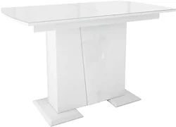 Кухонный стол Stolline Фрегат (белый/стекло белое)