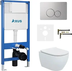 Унитаз Axus 2318 с инсталляцией 011D и кнопкой 097ES