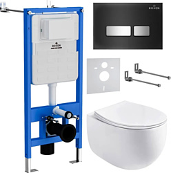 Унитаз Roxen Egg в комплекте с инсталляцией StounFix Slim 6 в 1 964256 (кнопка: черное стекло) Унитаз Roxen Egg в комплекте с инсталляцией StounFix Slim 6 в 1 964256 (кнопка: черное стекло)