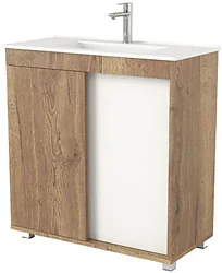 Тумба под умывальник Дабер 013 WeltWasser Deilbach 7517-80 Т13.8W.0.21 (дуб галифакс/белый)