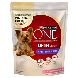 Purina ONE (0.6 кг) МИНИ Чувствительная Лосось с рисом