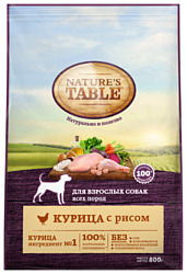 Nature's Table (0.8 кг) Для взрослых собак всех пород курица с рисом сухой