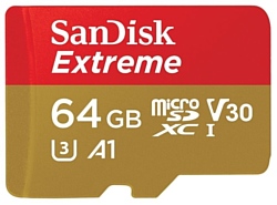 SanDisk Extreme microSDXC Class 10 UHS Class 3 V30 A1 90MB/s 64GB