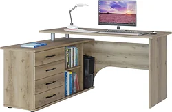 Стол для работы Сокол КСТ-109 левый (дуб делано)