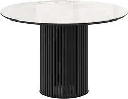 Кухонный стол Мамадома Askar round-116 d116 (brecha gloss premium cer/черный) Кухонный стол Мамадома Askar round-116 d116 (brecha gloss premium cer/черный)