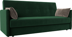 Лига диванов Лига-018 117842 (велюр зеленый/подушки коричневый)