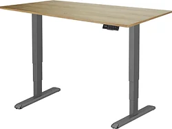 Стол для работы стоя ErgoSmart Unique Ergo Desk 1200x650x18 мм (дуб натуральный/черный)