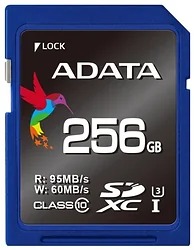 Карта памяти ADATA Premier Pro SDXC Class 10 UHS-I U3 256GB