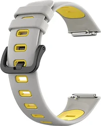 Ремешок Rumi силиконовый для Huawei Band 7 (серый/желтый)