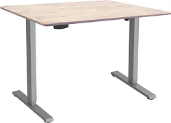 Стол с регулировкой высоты ErgoSmart Wooden Electric Desk Slim 1300х750х27 мм (прямой край, дуб беленый/серый)