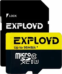 Карта памяти Exployd Premium Series microSDXC 256GB EX256GCSDXC10UHS-1-ELU3 (с адаптером)