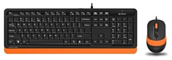 Набор клавиатуры и мыши A4Tech F1010 black-orange USB