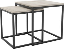 Журнальный столик Hype Mebel Дуэт 40x50-100 (черный/древесина белая)