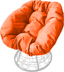 M-Group Пончик 12320107 (белый ротанг/оранжевый подушка)