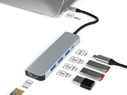Док-станция Lalaunicky FX-2303 Type-C 5in1 (3 USB-A/1USB-C) Док-станция Lalaunicky FX-2303 Type-C 5in1 (3 USB-A/1USB-C)