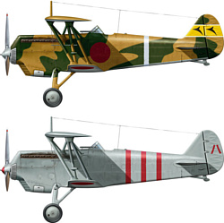 Hasegawa Истребитель-биплан Kawasaki KI10-II Type 95 Fighter (2 kits)