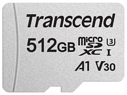 Transcend microSDXC 300S Class 10 U3 A1 V30 512GB + SD adapter (TS512GUSD300S-A)