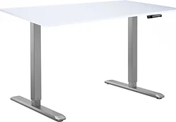 Стол для работы стоя ErgoSmart Manual DESKFIT DF100 1380х800х18 мм (альпийский белый/серый)